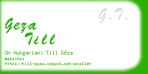 geza till business card